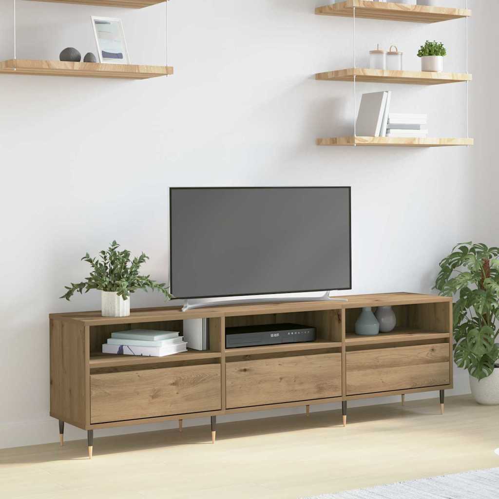 TV-Schränk Eiche handwerklich 150 x 30 x 44.5 cm Holzwerkstoff